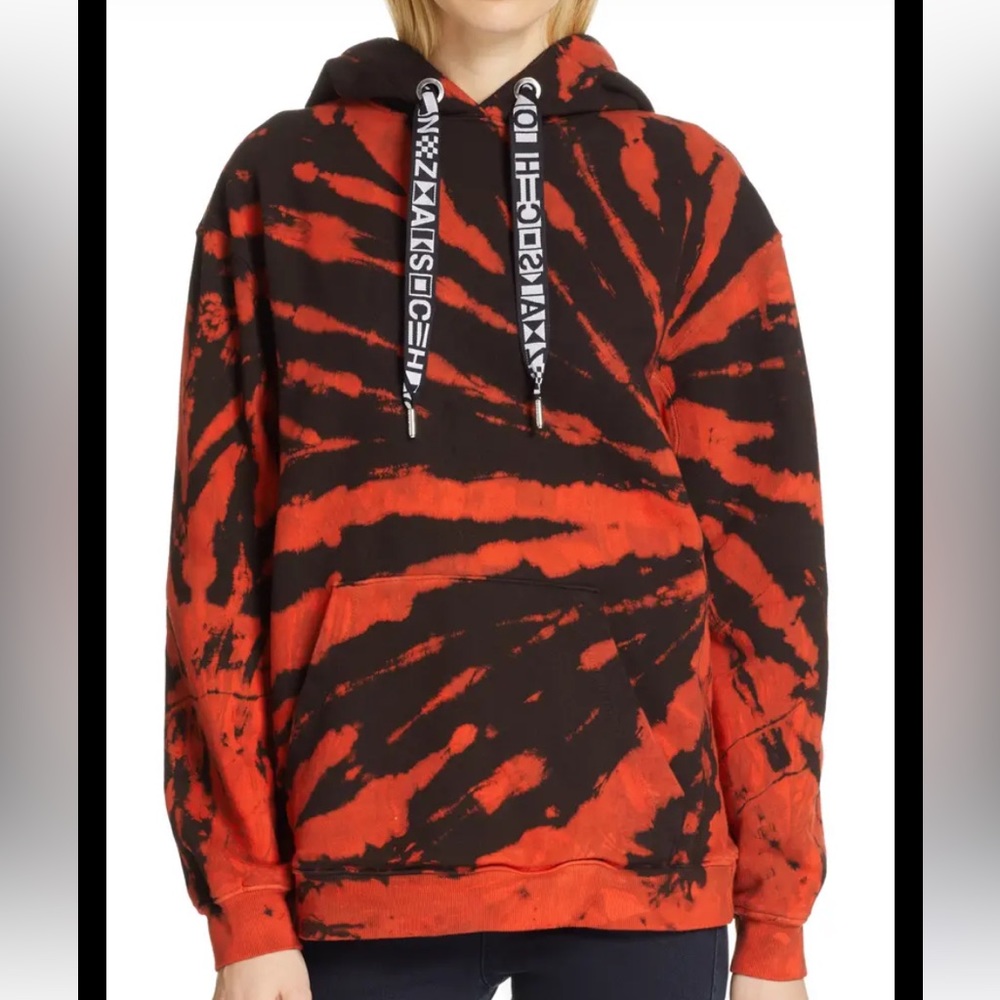 Proenza Schouler PSWL Hoodie Color-Black/Red Tie Dye Size-XS NWOT